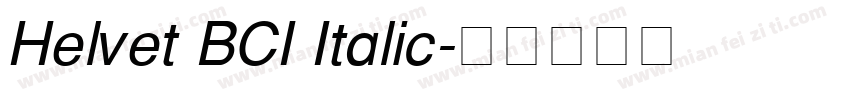 Helvet BCI Italic字体转换